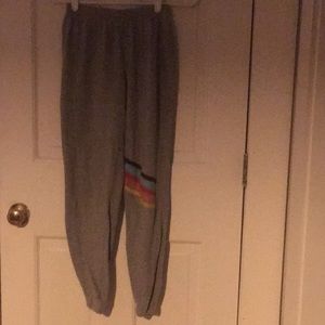 Grey and rainbow sweatpants